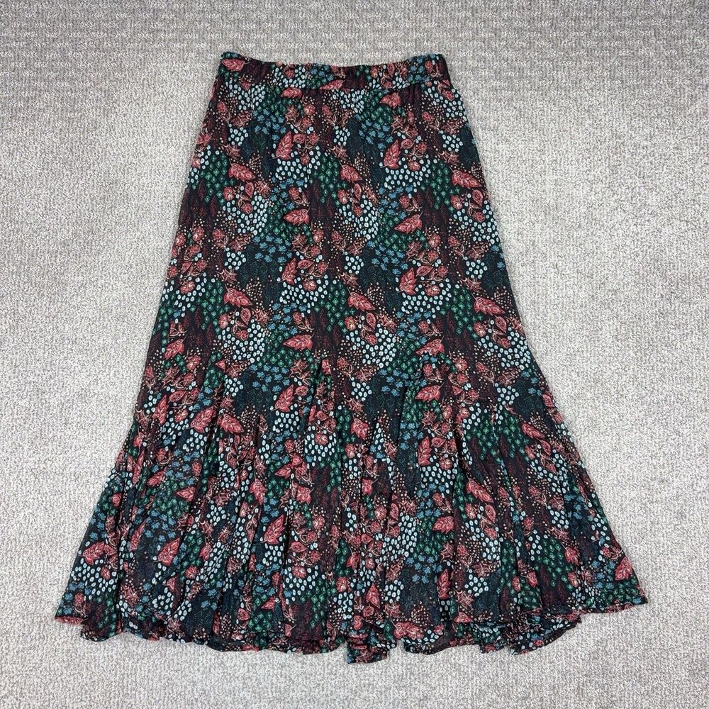 LOFT Maxi Skirt Womens Medium Floral Chiffon Flare Boho Peasant Party